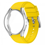 Kaitse&uuml;mbris + rihm Samsung Galaxy Watch 4/5/6 40 mm 44 mm pehme TPU kate + k&auml;ev&otilde;ru jaoks Galaxy Watch 6 Classic 43 mm 47 mm rihm Galaxy Watch 4 40mm kollane/h&otilde;be