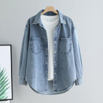 Naiste 2025 Retro Denim S&auml;rk: Mitmek&uuml;lgne, Salendav, Pikkade varrukatega, T&auml;iuslik kevadiseks ja s&uuml;giseseks kihiliseks riietumiseks. L [Recommended 125-140 lbs]