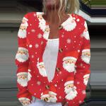 Naiste moe j&otilde;ulutr&uuml;kiga pikkade varrukatega kootud kardiganist n&ouml;&ouml;bist sulejope XXXL