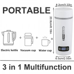 Kohvikruus 12V/24V roostevabast terasest 450ml autosoojendustass Elektriline veekeetja veesoojendi pudel 4 temperatuuri seadistusega