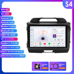 Ossuret 8G+128G AI H&auml;&auml;l 2 Din Android Auto Raadio KIA Sportage 3 2010-2016 2015 jaoks Carplay Auto Multimeedia GPS 2din Intelligentne Autoradio SWC BT RDS S4 8Core 4G 32G