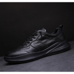 Moodsad tossud Meeste nahast kingad Lahedad noormehe t&auml;navastiilis mustad valged kingad vabaaja br&auml;ndi meeste jalatsid tossud D185 39 must