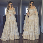 Salwar Partei Kameez Valmis Kleit &Uuml;likond India Bollywoodi Riided Disainer Pulmad XL-42 valge
