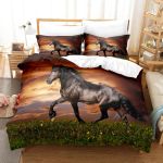 Hobuse voodipesu komplekt &Uuml;ksik Twin Full Queen King Meeste/naiste suurusega Voodipesu komplekt T&auml;iskasvanu Laste magamistuba Tekikoti komplektid 3D Anime 70x133cm 2pcs