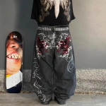 Euro-Ameerika Retro T&auml;navatants Sirgete S&auml;&auml;ristega Hip Hopi Teksad XL black