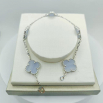 K&otilde;rgekvaliteediline viie &otilde;iega k&auml;ev&otilde;ru kahepoolne V-kullaga neljak&auml;paline ristik &otilde;rn k&auml;ev&otilde;ru naistele 18k plaadiga naturaalse valge p&auml;rlmutteriga k&auml;ev&otilde;ru