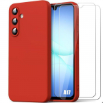 Coque de Protection - BOOLING - Samsung Galaxy A17 4G/5G - Antichoc Anti-Rayures Rouge - 2 Vitres