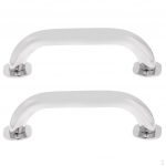 2 Pieces Boat Door Hatch Grab Handle Handrail 9 Oval Base 6 Stainless steel material hand Rails