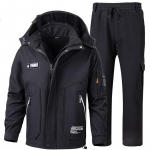 Meeste talvine Softshell veekindel termo&uuml;likond &otilde;ues matkamise komplekt suures suuruses soe jope + soojad p&uuml;ksid, 2-osaline komplekt 2XL