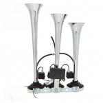 3-sarveline &otilde;husarv, 6 meloodiat, kroomitud, 305 342 385x79mm, DC12V 24V, golfik&auml;rude, veoautode, jahtide jaoks