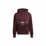 Adidas Originals Adicolor hooajaline sametine kapuutsiga pusa tikitud logoga plaastert&ouml;&ouml;ga meeste dressipluus Tumehall Pruun II5788 S