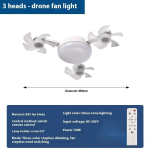 E27 Kruvi Drooni Modelleerimise Ventilaatorvalgustid Majapidamislik N&auml;htamatu Kaugjuhtimispuldiga Ventilaatorlamp Dimmimine Elektriline Laeventilaator Three heads（50W）