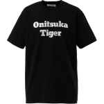Onitsuka Tiger kirjalogo tr&uuml;kiga &uuml;mmarguse kaelusega l&uuml;hikeste varrukatega T-s&auml;rk Unisex T-s&auml;rgid Must 2183B456-002 L