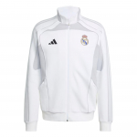 Adidas Treeningjakk Real Madrid UBP Logo Seisukrae Raglaanpikkade varrukatega Meeste Jakk Valge Helehall JN3069 3XL