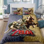 Multikas Zeldas Sarja Voodipesukomplekt Tekikott Voodikomplekt Tekikate Padjap&uuml;&uuml;r Tekk Kuninga Suurus Kuninganna Suurus Poiste T&auml;iskasvanute Voodipesukomplekt US Twin(172x218cm)