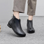 Kevadised Lamedad Naiste Kingad 2025 Moodsad Pahkluusaapad Retro Vabaaja Suur Suurus L&uuml;hikesed Saapad T&otilde;mblukuga &Uuml;hev&auml;rvilised Soojad Lamedad Zapatos Mujer 35 must