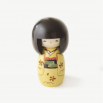 Usaburo Puidust Kokeshi Nukk Osanago Kollane 14cm K&otilde;rge Valmistatud Jaapanis M kollane