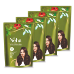 Neha Herbals Henna pulber juuste v&auml;rvimiseks ja hooldamiseks, Looduslik taimne Mehandi pehmetele, l&auml;ikivatele, toidetud juustele, 55 g EX Pakk 4 tk