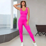 Seksikas Criss-Cross Open Back Slim Fit Jumpsuit naiste j&otilde;usaali sport &uuml;hes t&uuml;kis Bodyd joogap&uuml;ksid Fitness Push Up m&auml;ngukost&uuml;&uuml;m 30158 L lilla