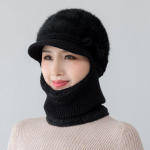 Uued naiste talvem&uuml;tsid karusnahaga voodriga sooja hoidvad m&uuml;tsid naistele tuulekindlad k&uuml;lmakindlad paks balaclava m&uuml;tsid 55cm-60cm hall