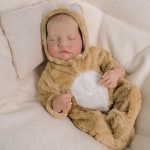 NPK Kogutav Reborn Nukk Elutruu 18-tolline Magav Beebi Vin&uuml;&uuml;lj&auml;semed & Pehme Riidest Keha Cloth Body beige
