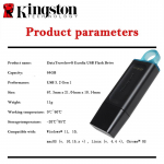 Kingston 256GB USB 3.2 m&auml;lupulk 64GB/128GB Kiire DTX USB 3.2 gen 1 M&auml;lupulk USB M&auml;lupulk Salvestusseadmed V&otilde;ti M&auml;lupulk 3.0 DataTraveler 【64GB】
