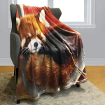 Punase Panda Tekk Soe Hubane Punane Panda Flanellist Visketekk Voodi, Diivani, Reisi, Elutoa jaoks Teismelistele T&auml;iskasvanutele, Punase Panda S&otilde;bra Kingitused 75x90CM30x35inch