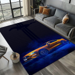 3D F-Ford Mustang v&otilde;idus&otilde;iduauto mootorratta vaip elutuppa, magamistuppa, kodu diivani kaunistamiseks, lasteala vaip libisemiskindel p&otilde;randamatt 40x60cm( 15x23in )
