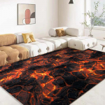 3D Vulkaani Laava Magma Ala Vaip Suur Punane Vaip Elutuppa Magamistuppa Diivani Kodukaunistus Laste M&auml;nguv&auml;ljak Libisemisvastane P&otilde;randamatt 40x60cm (16x24in)