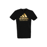 Adidas Retro Kirjadega Logo Prindiga Hingav Spordi Jooksmise &Uuml;mar kaelusega L&uuml;hikeste varrukatega T-s&auml;rk Meeste T-s&auml;rgid Must Kuld ADICTT-BG XXXL