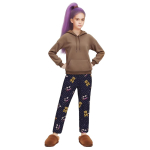 Laste deemonik&uuml;tt Kpopist Mira Rumi Zoey Cosplay Peakatted Valge Karu Pidžaama Naiste &Ouml;&ouml;riided Halloweeni Karnevali Peo R&otilde;ivad 170 brown