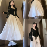 Prantsuse valge traksidega kleit naistele kevadeks ja suveks Uus stiil K&otilde;rge kvaliteediga Korea stiilis kleit L valge