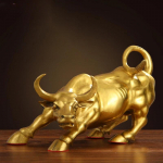 Wall Street Puhas vask Kuldne Raevukas Pull Figuur Skulptuur Laadiv B&ouml;rsi Pulli Kuju Kodu Kontori Kaunistus Puhkusekingitused 13cmX8cmX8cm