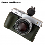 Fujifilm X100VI Fuji X100VI Kaamera Pool&uuml;mbris Kunstnahast Alumine Avaga &Otilde;larihmaga Kaamerakaitse Alusplaat roheline