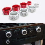 Car Center console air conditioning volume control knob button ring cover frame sticker For BMW E60 E61 Color-Silver