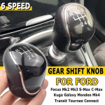 6 speed Car Leather Gear Shift Knob for Ford S-Max C-Max Kuga Galaxy Mondeo 4 Mk4 Transit Tourneo Connect Focus Auto Accessories R6 Speed