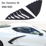 Glossy Black side window louvers air vent Cover tirm for Chevrolet Corvette C8