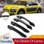 jaoks Citroen C4 Cactus 2014 2015 2016 2017 2018 2022 l&auml;ikiv must v&auml;lisukse k&auml;epideme kaane kleebised auto 4Handle 1 Keyhole
