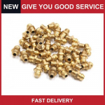 Universal M6 x 1 Thread Brass Straight Grease Zerk Nipple Fitting Pack of 30