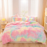 3 tk Y2K Tie Dye Palus Tekikate Komplekt ( 1 tekikott + 2 padjap&uuml;&uuml;ri), Pehme ja soe voodipesukomplekt 135x200cm