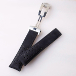 Veisenahast kellarihmad TAG HEUER CARRERA seeriale 20mm 22mm 24mm Meeste rihmad Kellarihmad Randmek&auml;e k&auml;epaelad Kokkuklapitav pandla Black 22mm gray
