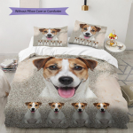 Jack Russell terjeriga mustriga voodipesu tekikomplekt Tekikate padjap&uuml;&uuml;r Kodu kaunistus kingitus (1 * tekikott + 2 * padjap&uuml;&uuml;ri, ilma s&uuml;damikuta) 200x200cm