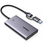 UGREEN HDMI-salvestuskaart USB-ga Full HD 1080P Madala latentsusega &Uuml;hilduv ja veel 2K@30Hz 4K@30Hz l&auml;bip&auml;&auml;suga, 3.0, 60Hz, &Uuml;limadala salvestusega, Switch,