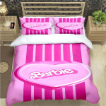 Mood B-Barbie Multikaprint Voodipesukomplektid Vooditarvete Komplekt Tekikomplekt Teismelised T&uuml;drukud Multikas Kaksik &Uuml;ksik Laps Luksuslik Kingitus AU Single(140*210cm)3pcs purple