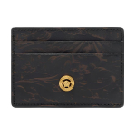 Versace Barocco Kujundatud Logo Metallist Silt Nahast Kaardihoidja Meeste Aksessuaarid Must Kuld DPN2467-1A14950-1B00V Basic Set (Bag+Dust Bag)
