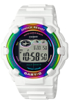 Casio p&auml;ikesek&auml;iguline kell Merest ja Jaapani koost&ouml;&ouml;mudel Valge Baby-G raadiojuhitav Armasta Maad I-Search BGR-3000UK-7JR Naiste