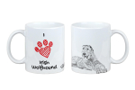 Irish Wolfhound - cup with a dog, cute cup with graphics, a gift with your photo from the Art-Dog brand valge