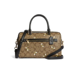 Kott Rowan 27 Klassikaline Monogramm V&auml;rviplokk Mesilase Prindiga &Uuml;lemine K&auml;epide T&otilde;mblukuga L&otilde;uend ja Nahk Padi Kott Naiste &Otilde;lakott Khaki Must C8591-IME7V Basic Set (Bag+Dust Bag)