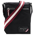 Bally punavalge triibuline lukuga moekas nailonist crossbody kott meeste &otilde;lakott must FINCHER-00 Basic Set (Bag+Dust Bag)