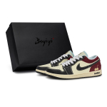 Jordan Air Jordan 1 811 Manufacturing, Hawthorn Fruit, Special Shoe Box Slip Resistant Abrasion Resistant Low top HQ3437-101(Team80-S-BOX) 42.5 black